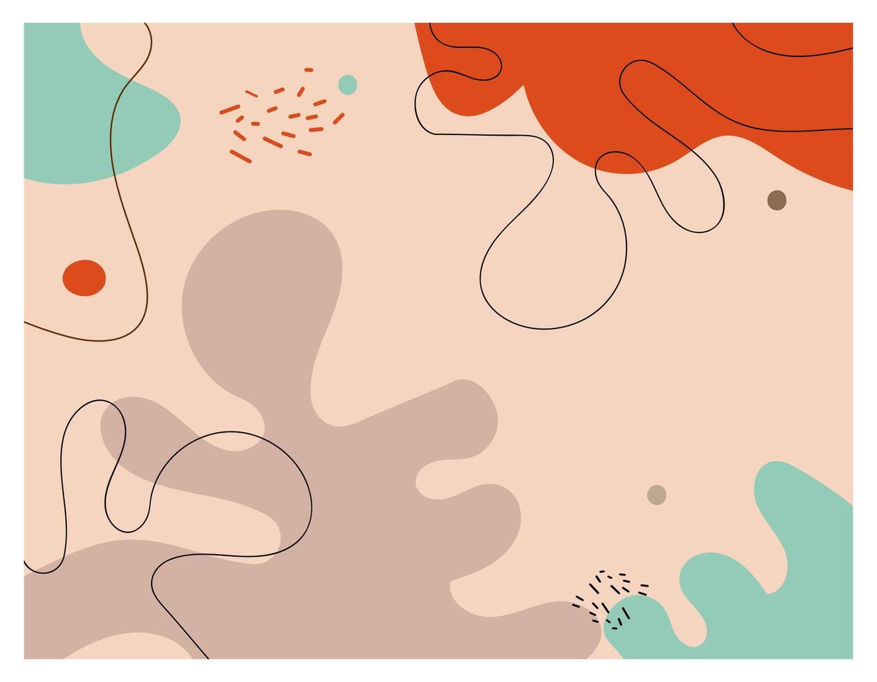 Hand drawn abstract boho wall art minimalist covers set vector