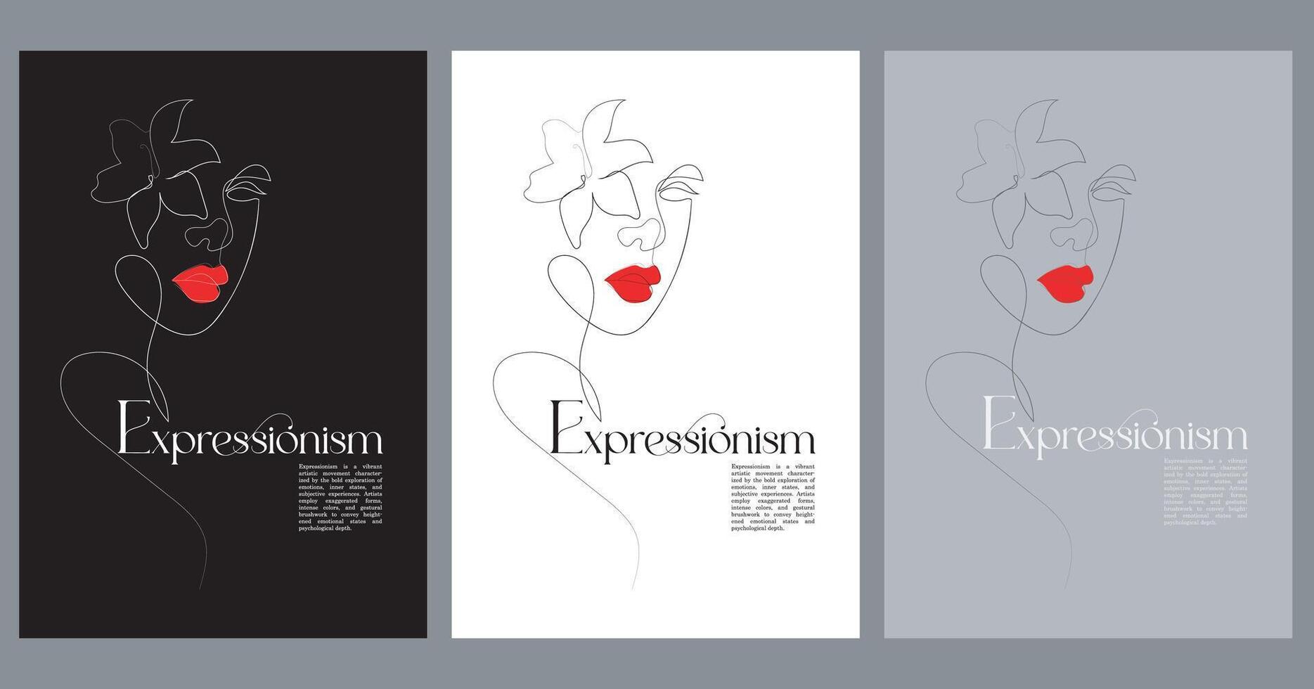 Hand drawn abstract boho wall art minimalist covers set vector
