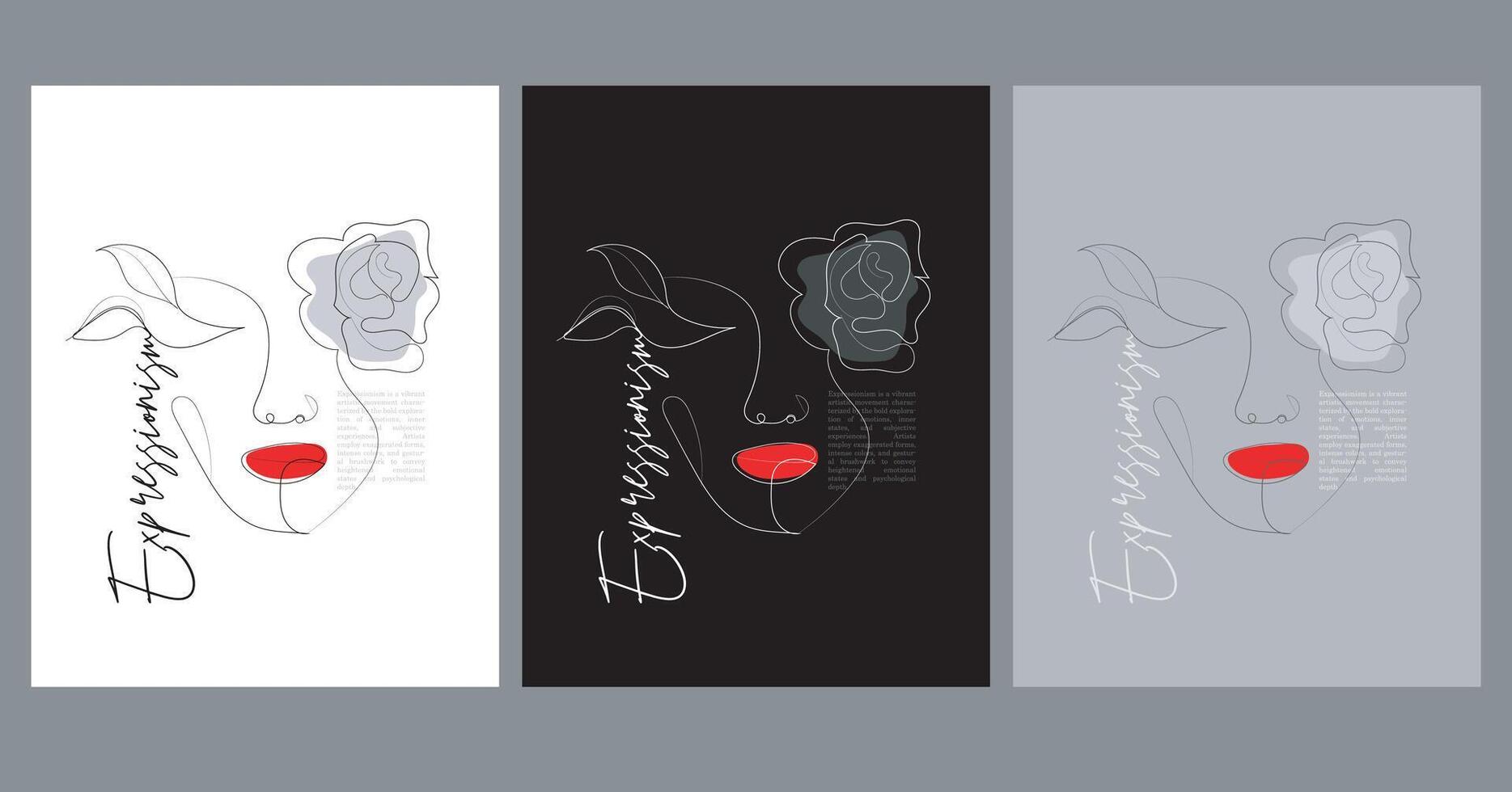 Hand drawn abstract boho wall art minimalist covers set vector