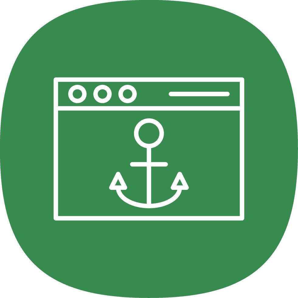 Anchor Text Line Curve Icon Design vector