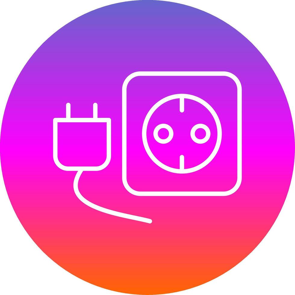 Plug And Socket Line Gradient Circle Icon vector