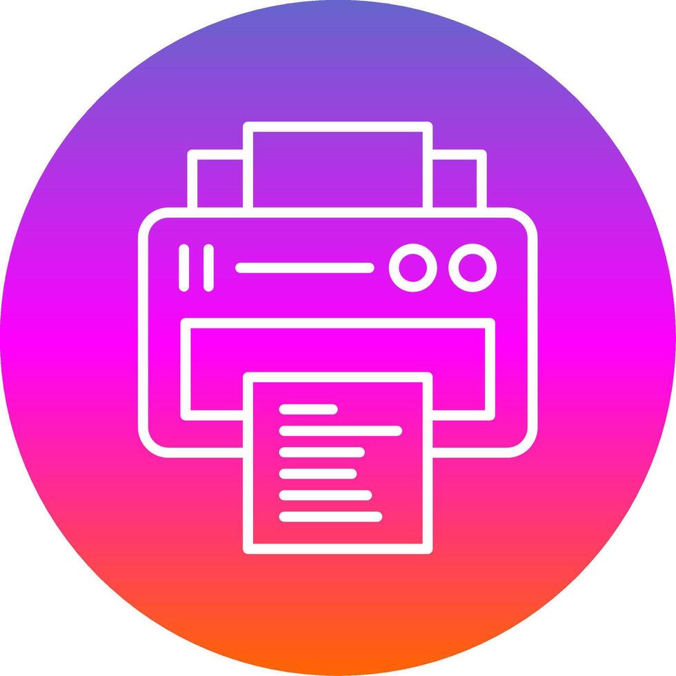 Printing Line Gradient Circle Icon vector