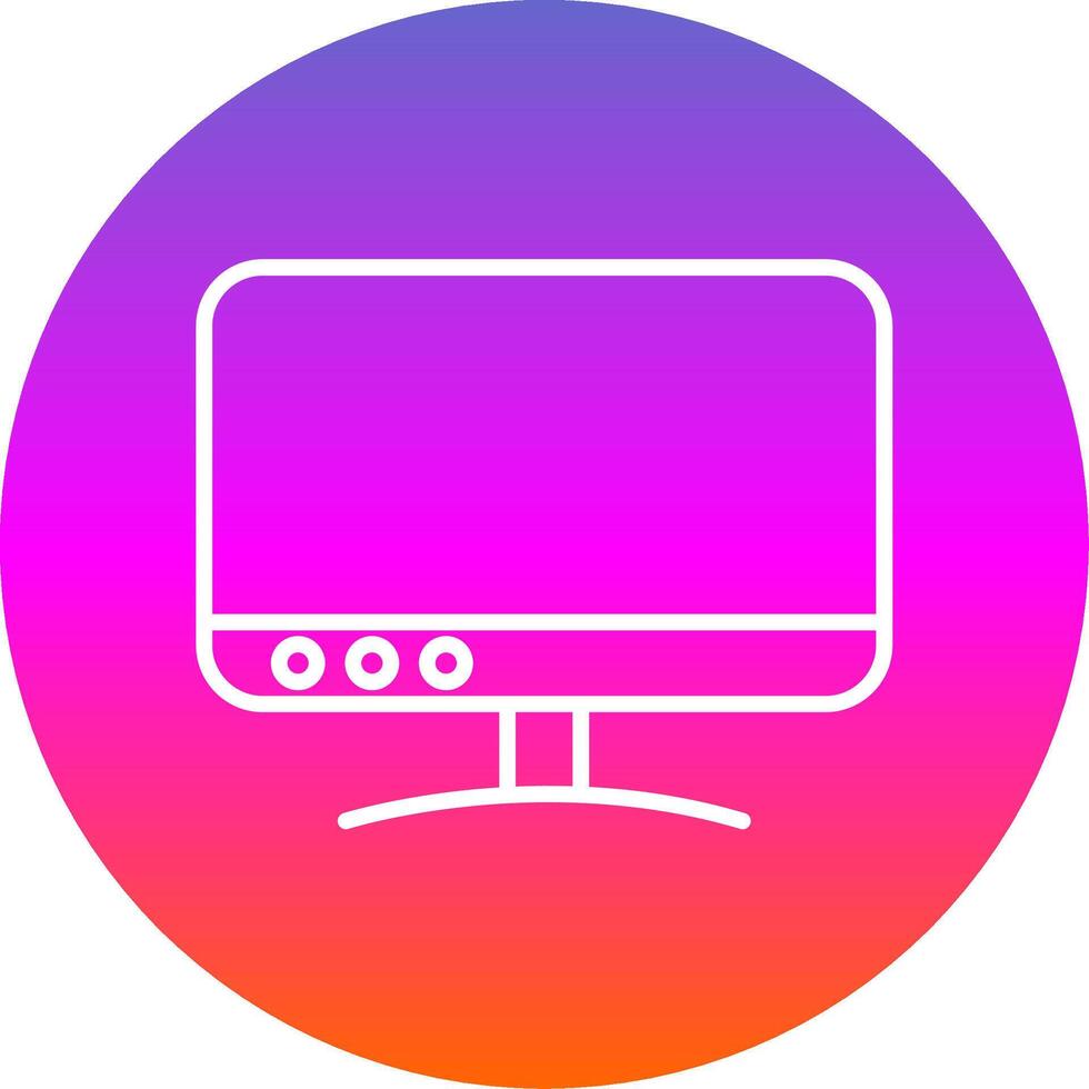 Tv Line Gradient Circle Icon vector