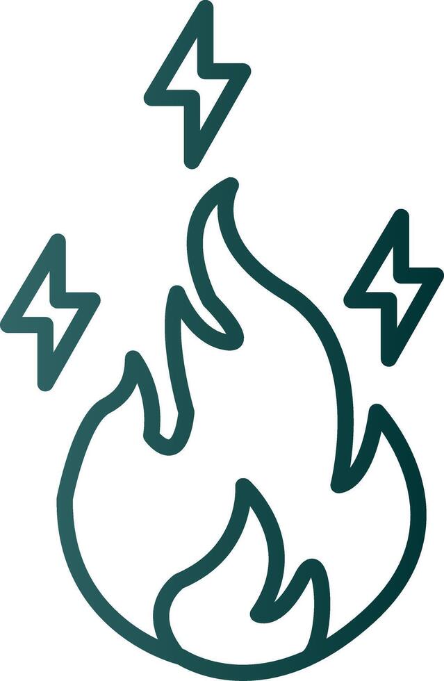 Electric Fire Line Gradient Icon vector