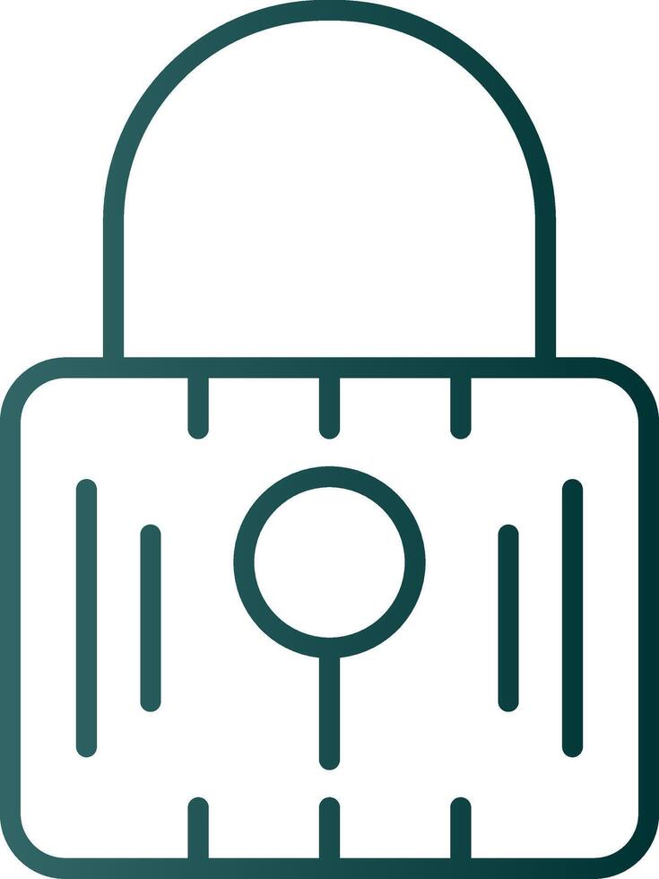 Locked Line Gradient Icon vector