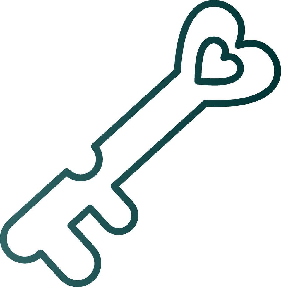 Love Key Line Gradient Icon vector