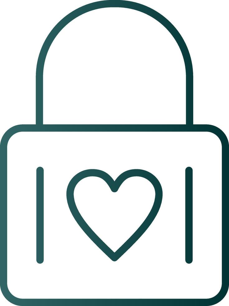 Heart Lock Line Gradient Icon vector