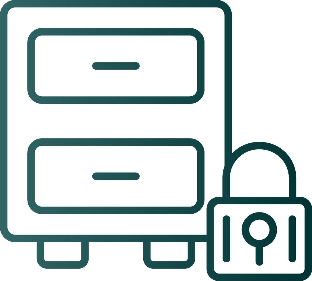 Filing Cabinet Line Gradient Icon vector