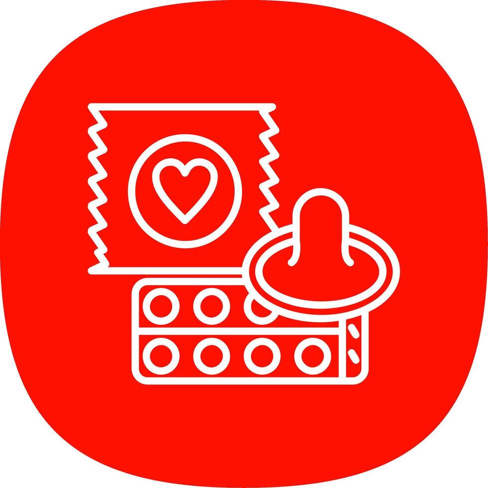 Condom Line Curve Icon Design vector