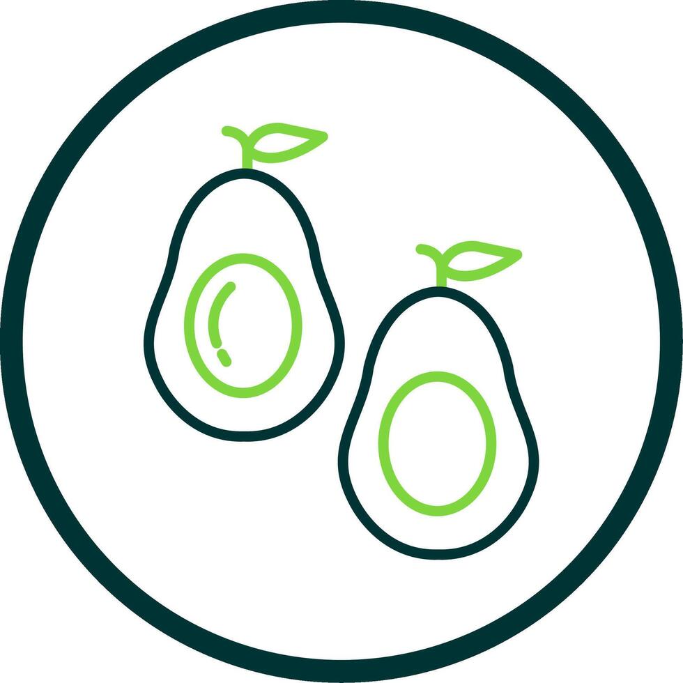 Avocado Line Circle Icon Design vector