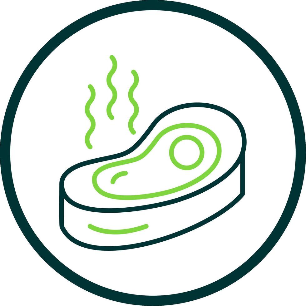 Beef Line Circle Icon Design vector