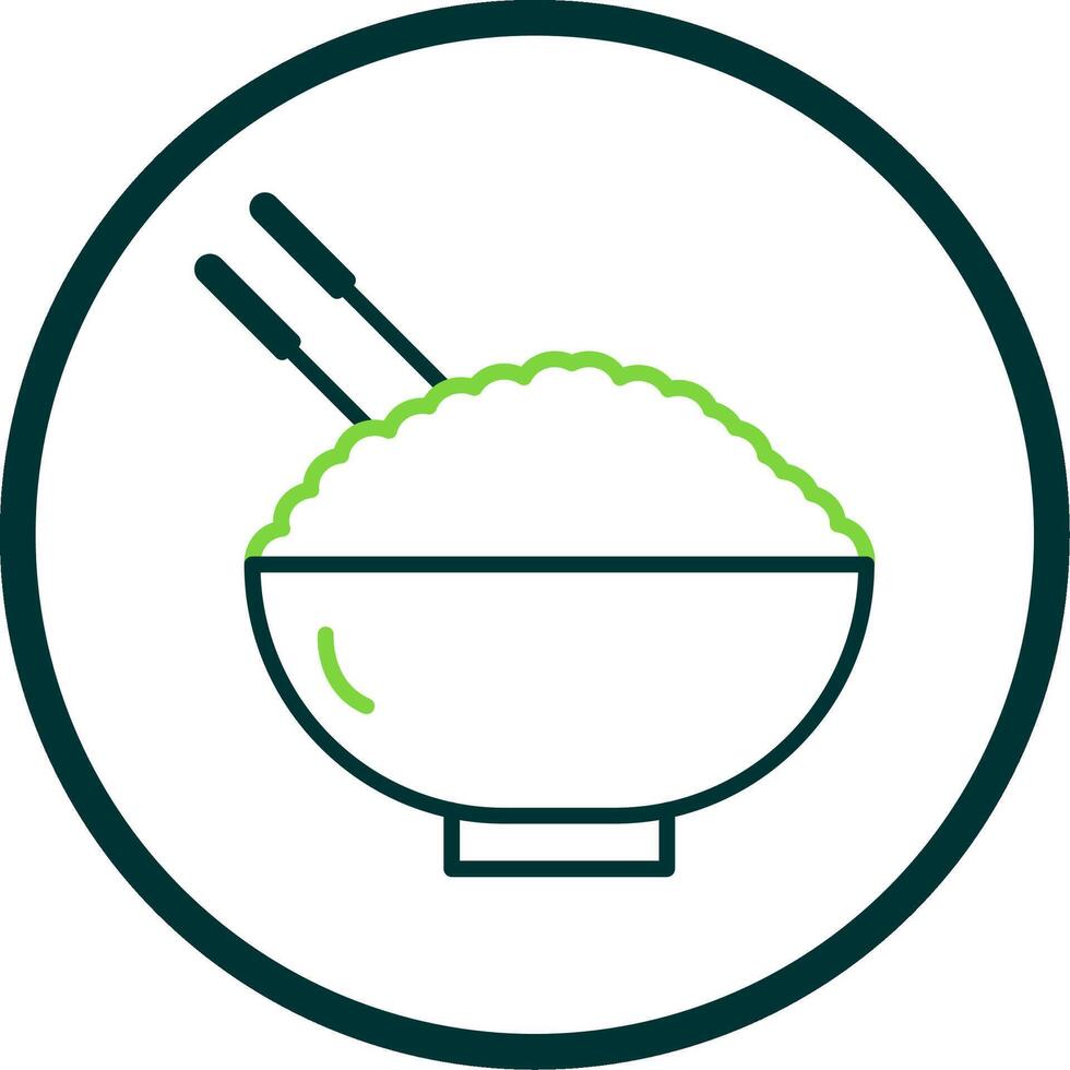 Chinese Food Line Circle Icon Design vector