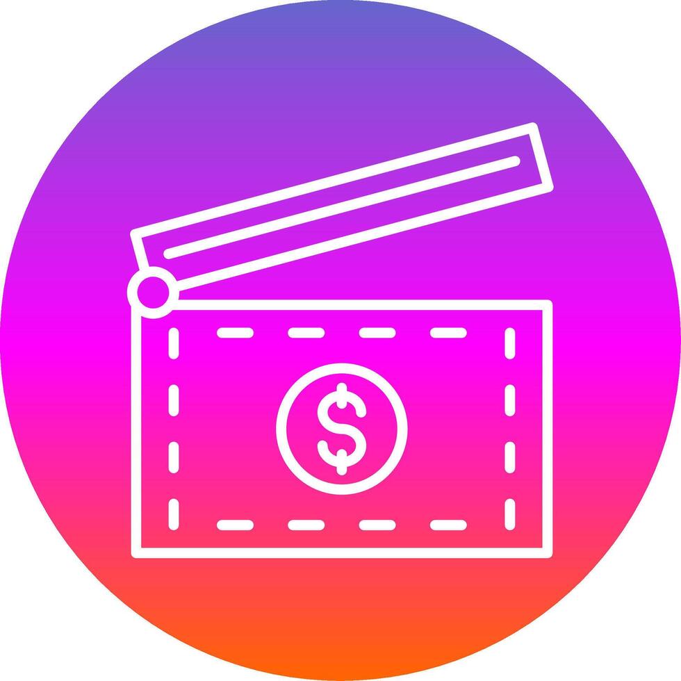Clapperboard Line Gradient Circle Icon vector