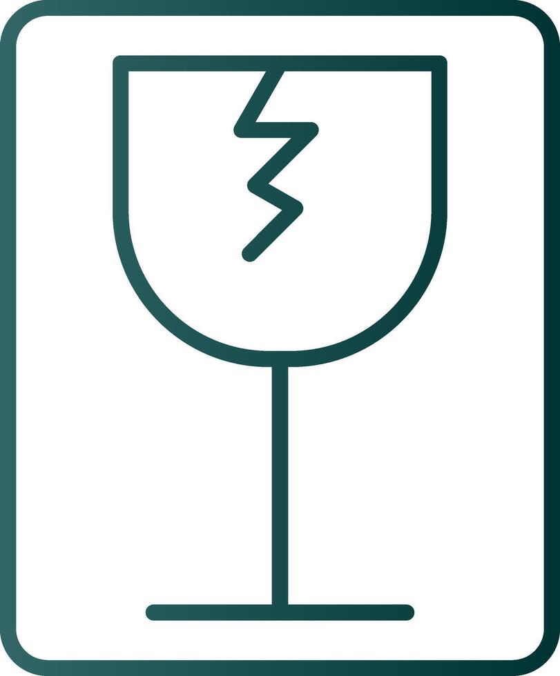 Fragile Line Gradient Icon vector