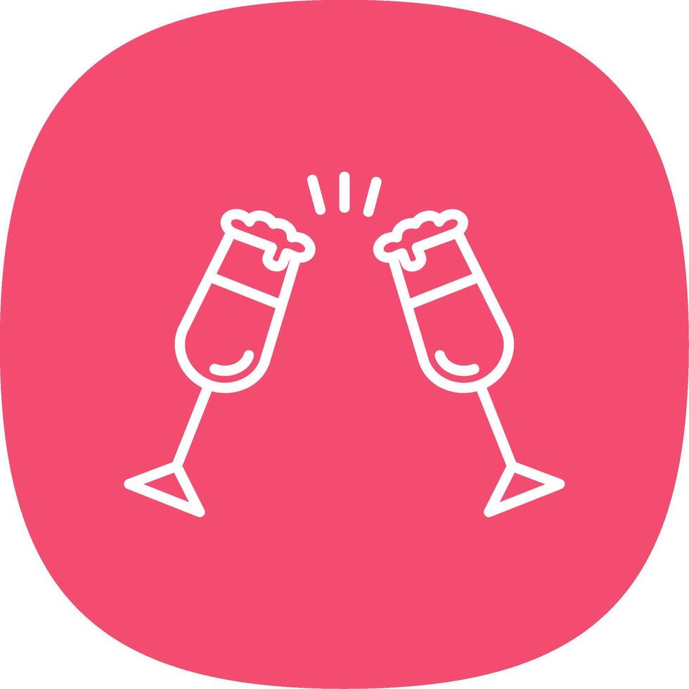 Cheers Line Curve Icon Design vector