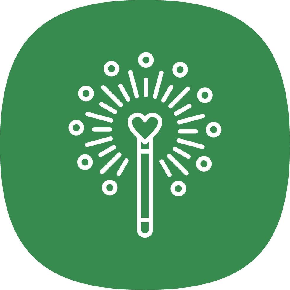 Magic Wand Line Curve Icon Design vector
