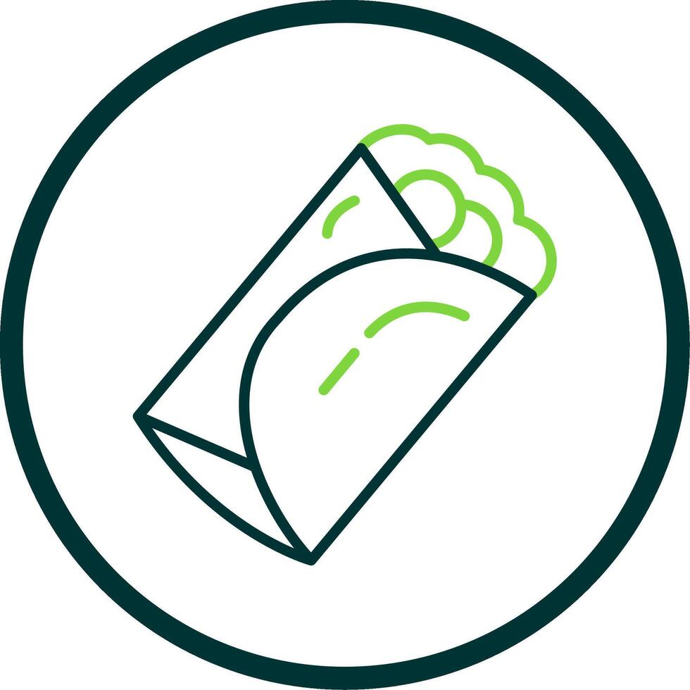 Taco Line Circle Icon Design vector