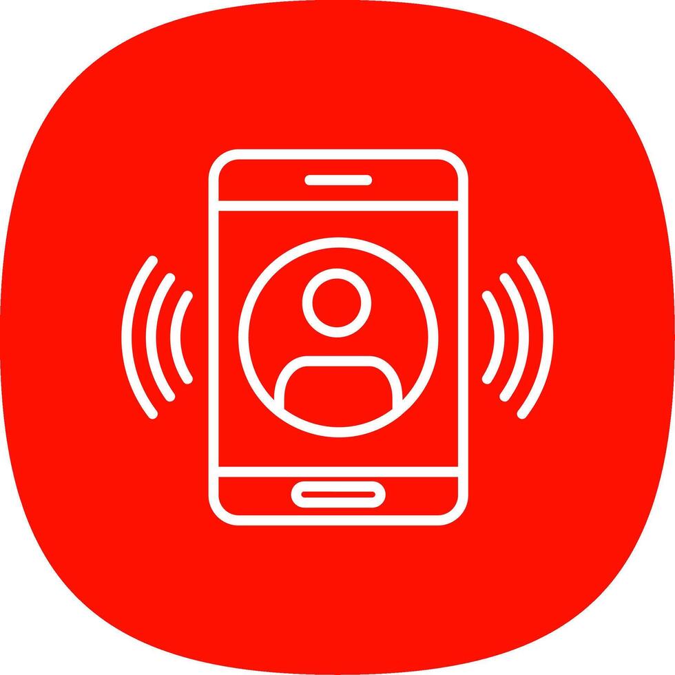 Call Line Curve Icon Design vector
