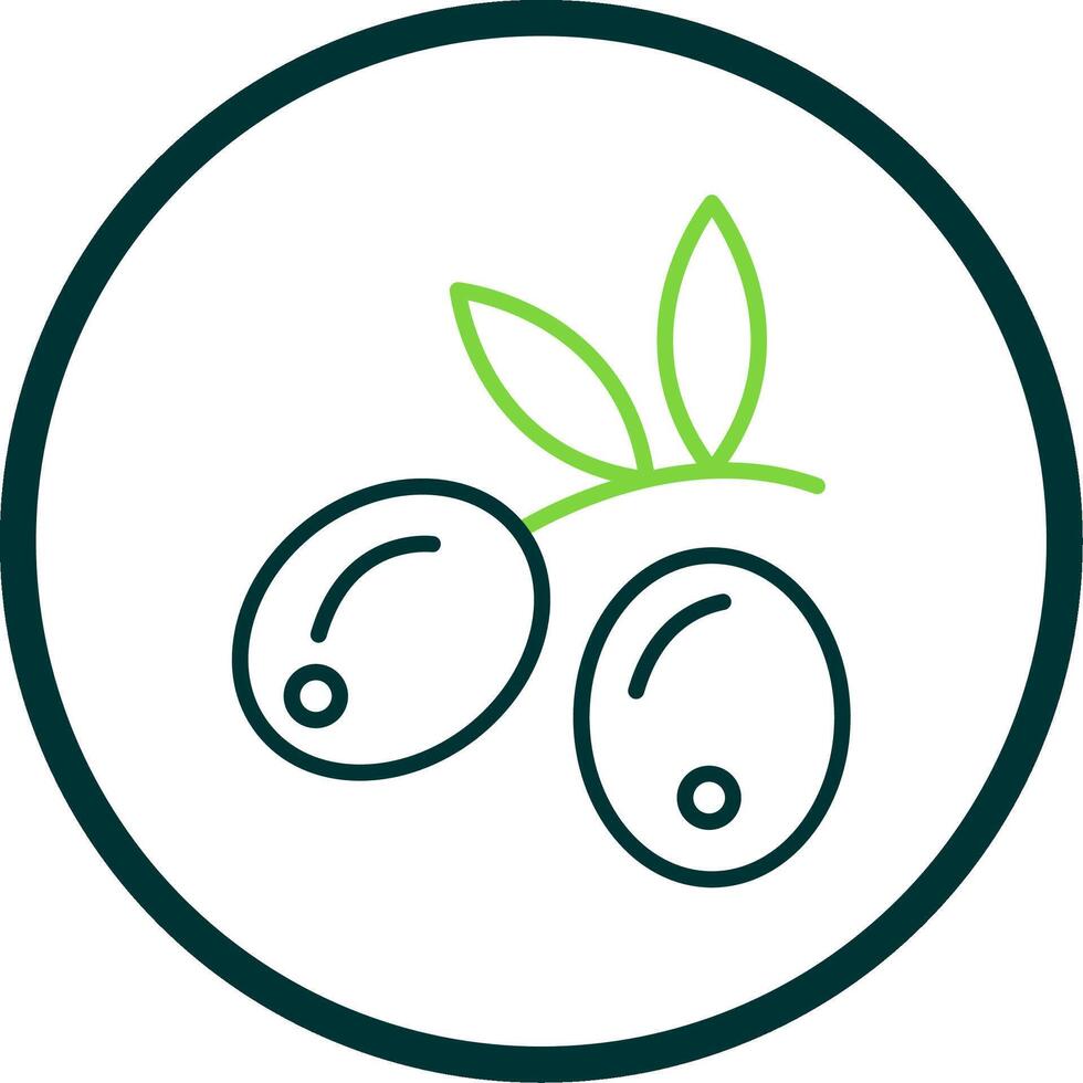 Olives Line Circle Icon Design vector