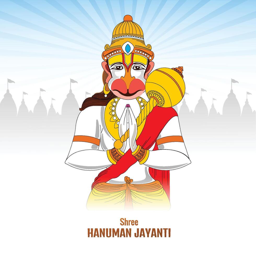 Hanuman jayanti festival of india celebration background vector