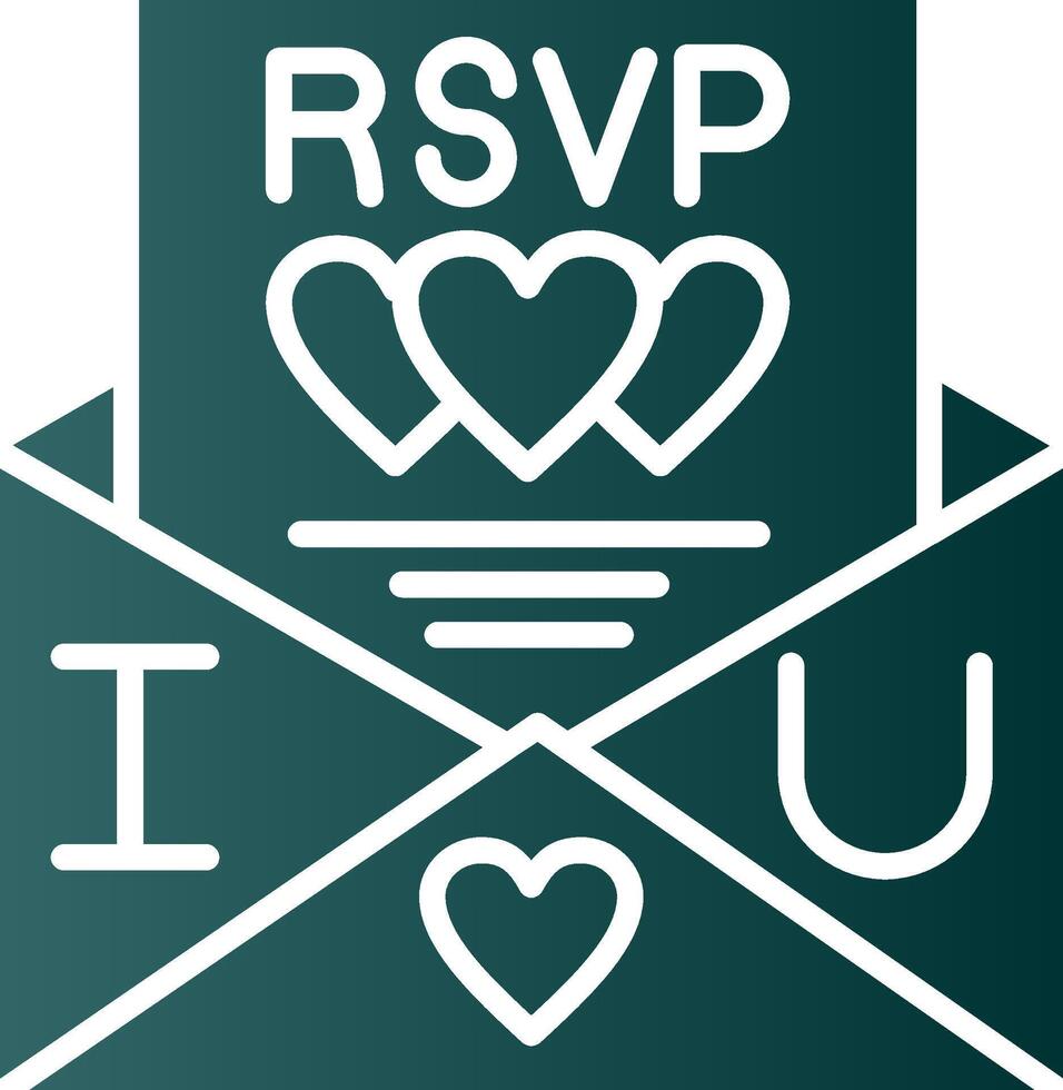 Rsvp Glyph Gradient Icon vector