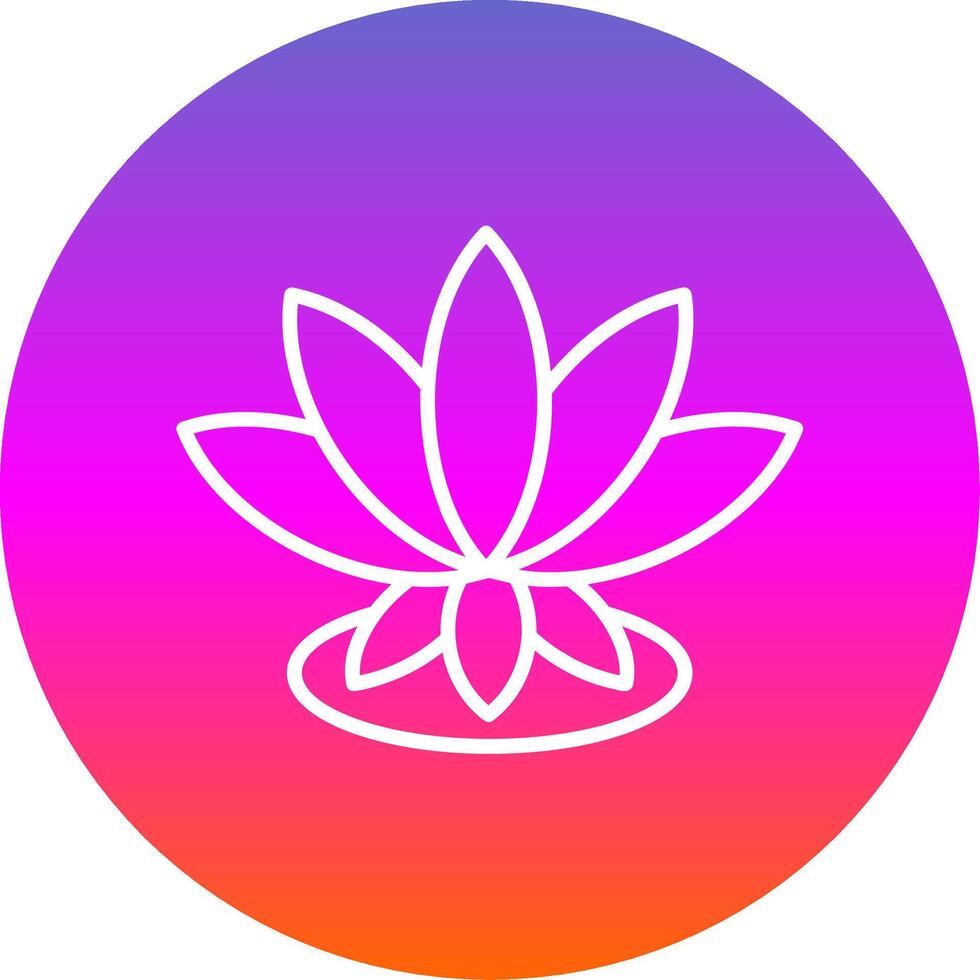 Lotus Line Gradient Circle Icon vector