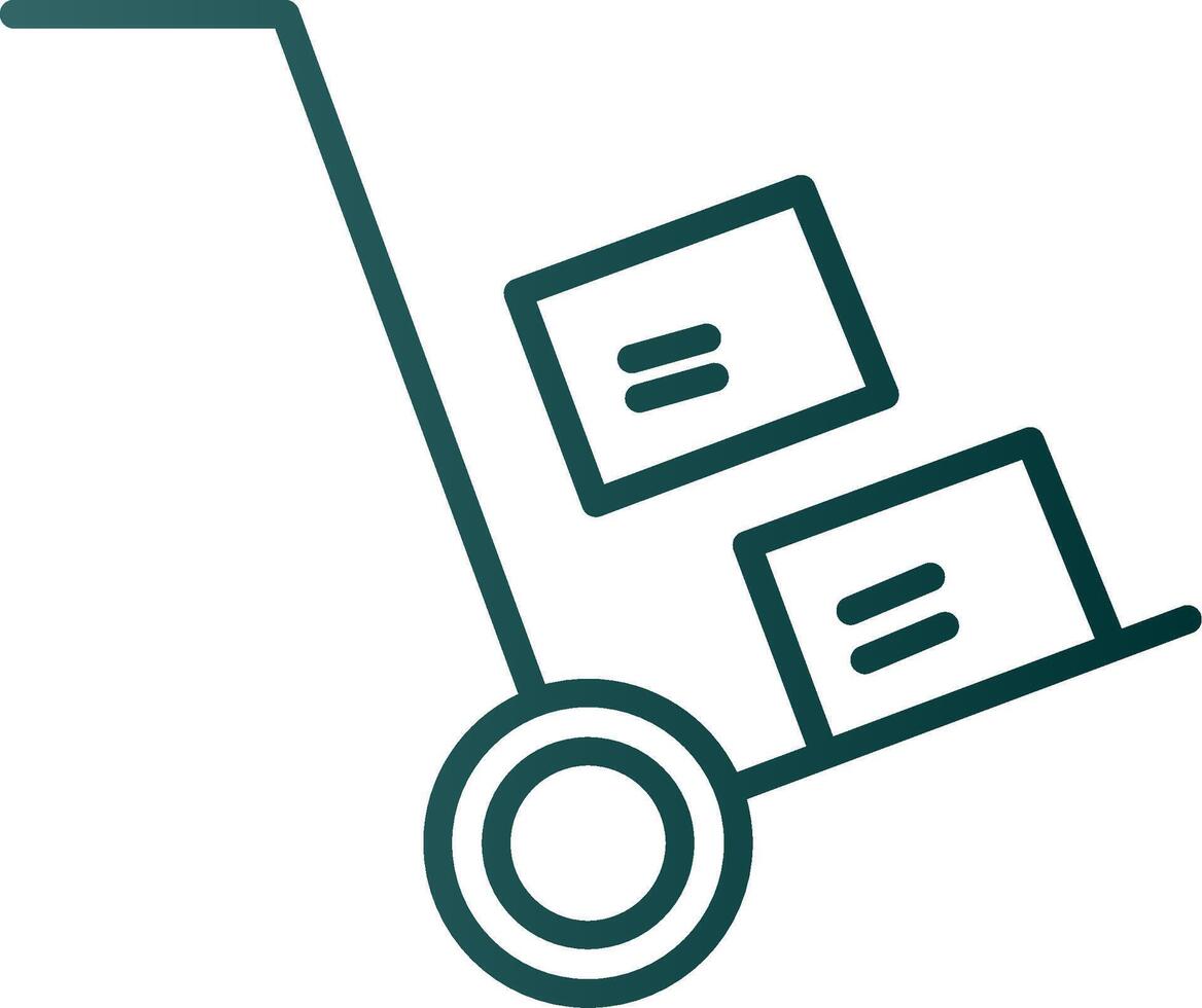 Hand Truck Line Gradient Icon vector