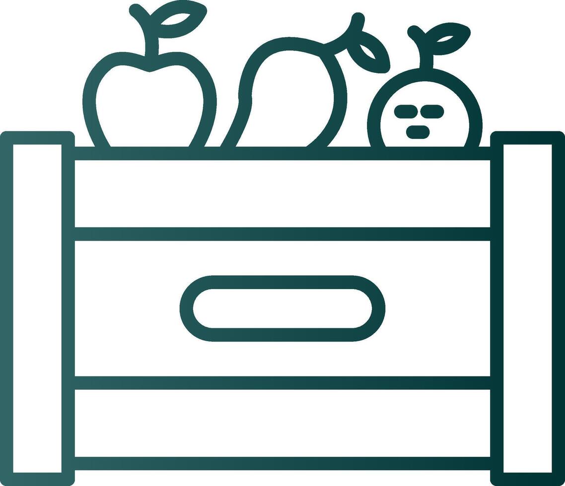 Fruit Box Line Gradient Icon vector