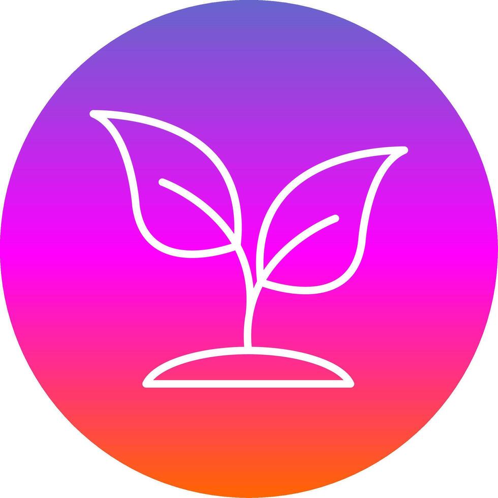 Basil Line Gradient Circle Icon vector