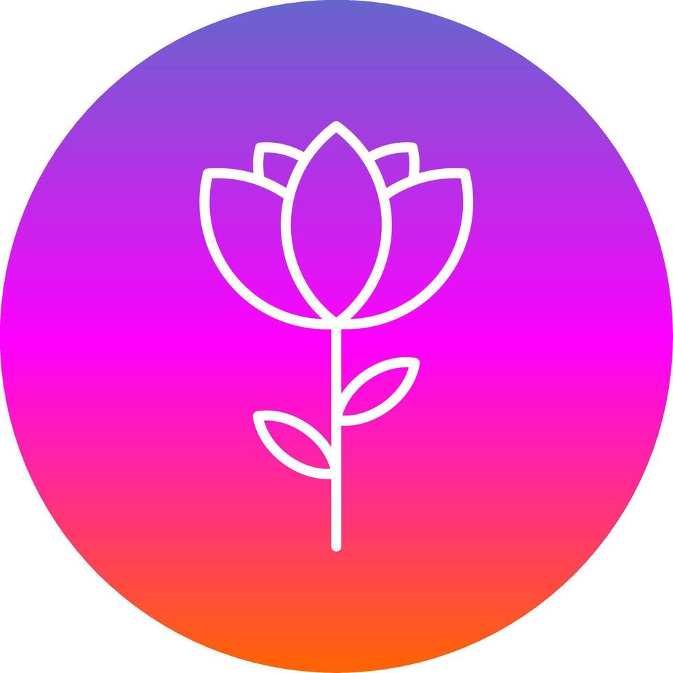 Flower Line Gradient Circle Icon vector