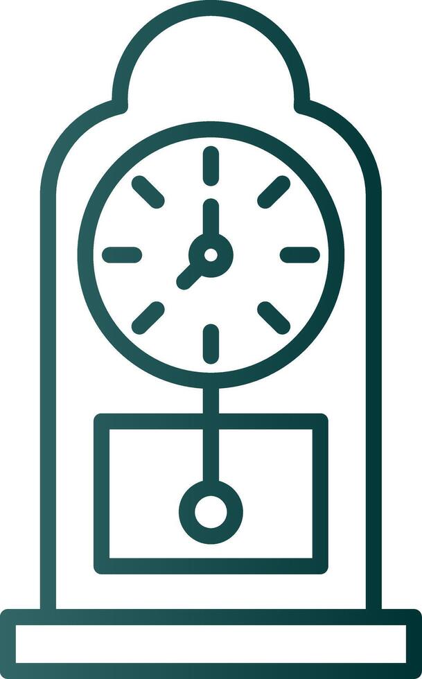 Grandfather Clock Line Gradient Icon vector