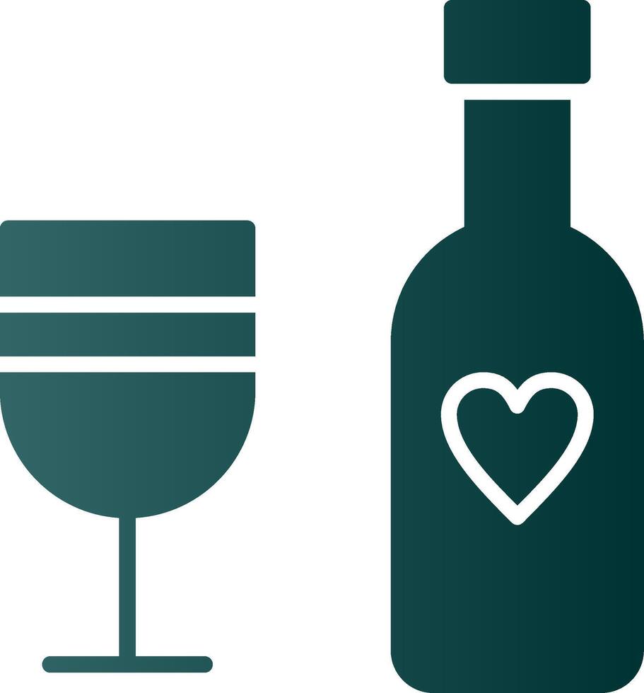 Wine Bottle Glyph Gradient Icon vector