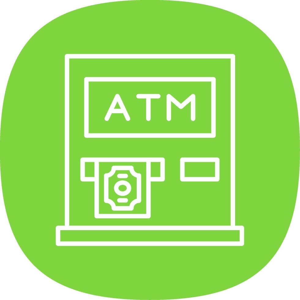 Atm Machine Line Curve Icon Design vector