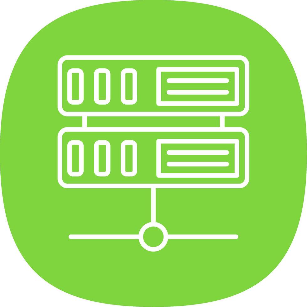 Server Line Curve Icon Design vector