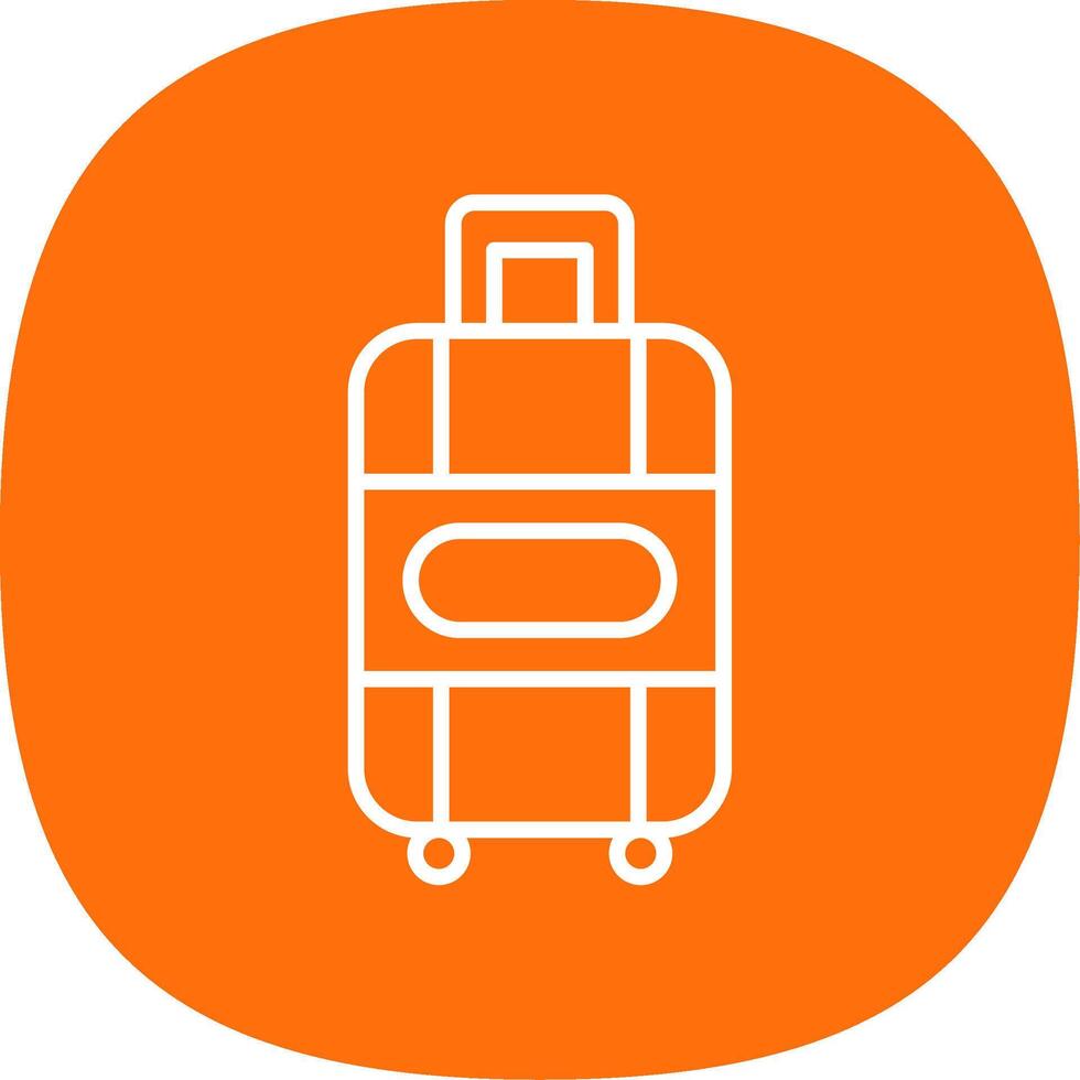 Suitcase Line Curve Icon Design vector
