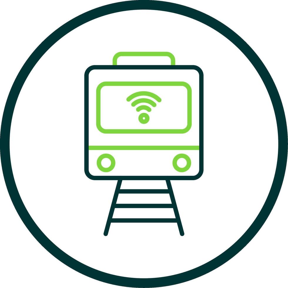 Train Line Circle Icon Design vector