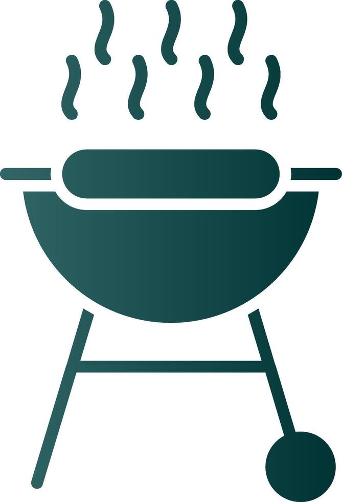 BBQ Grill Glyph Gradient Icon vector
