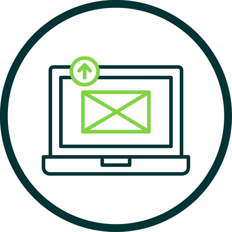 Sending Email Line Circle Icon Design vector
