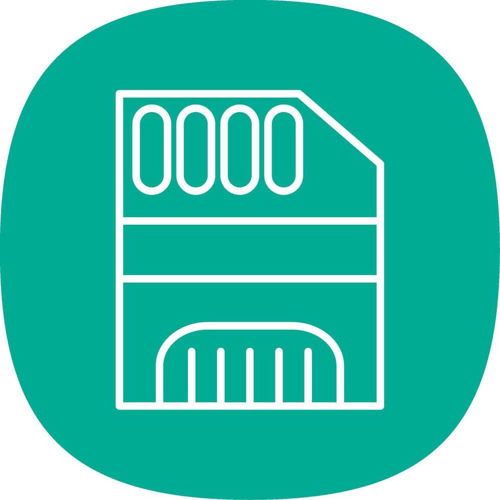 Memory Card Line Curve Icon Design vector