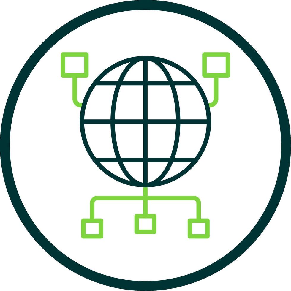 Global Organization Line Circle Icon Design vector