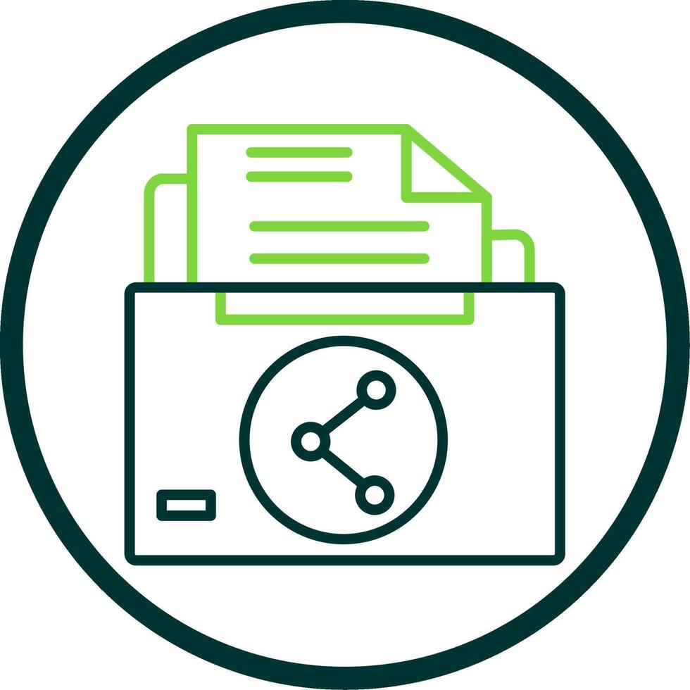 Sharing File Line Circle Icon Design vector