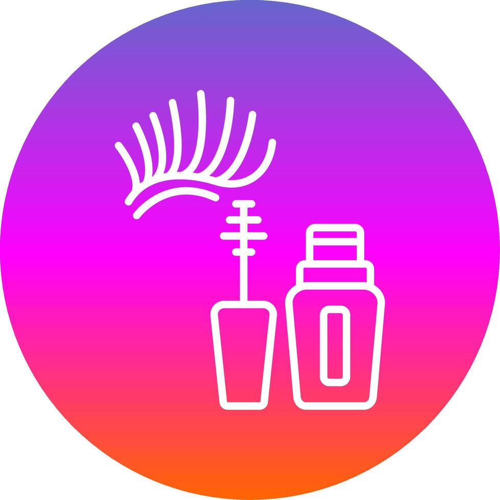 Eyelashes Line Gradient Circle Icon vector