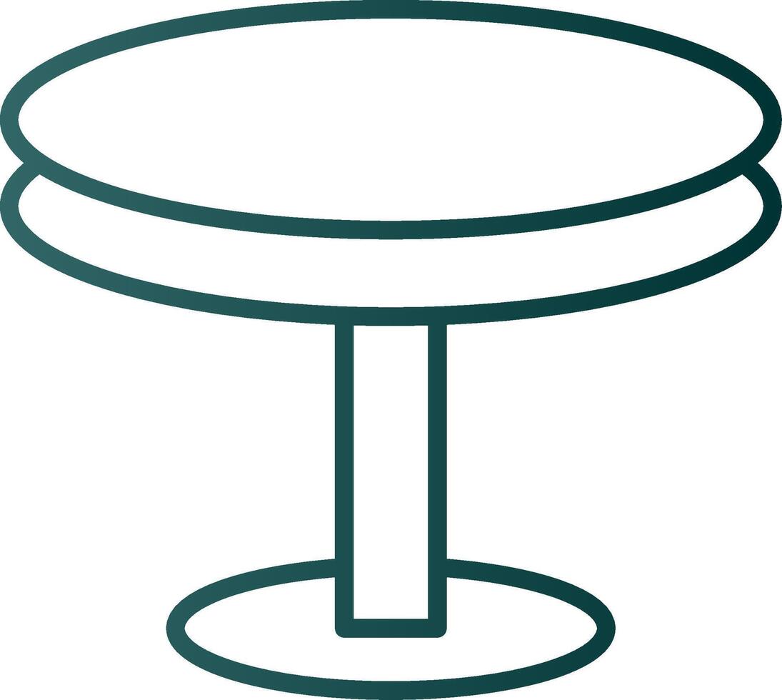 Round Table Line Gradient Icon vector