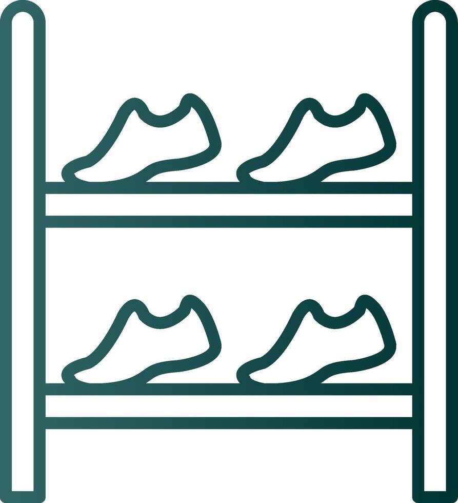 Shoe Rack Line Gradient Icon vector