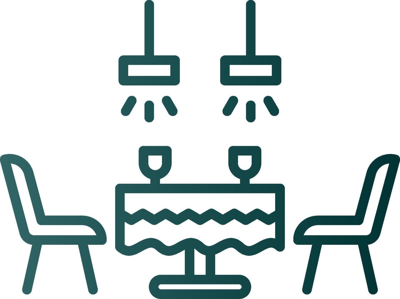 Dining Table Line Gradient Icon vector