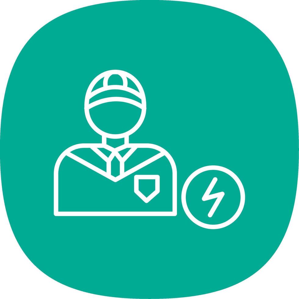 Electrician Line Curve Icon Design vector