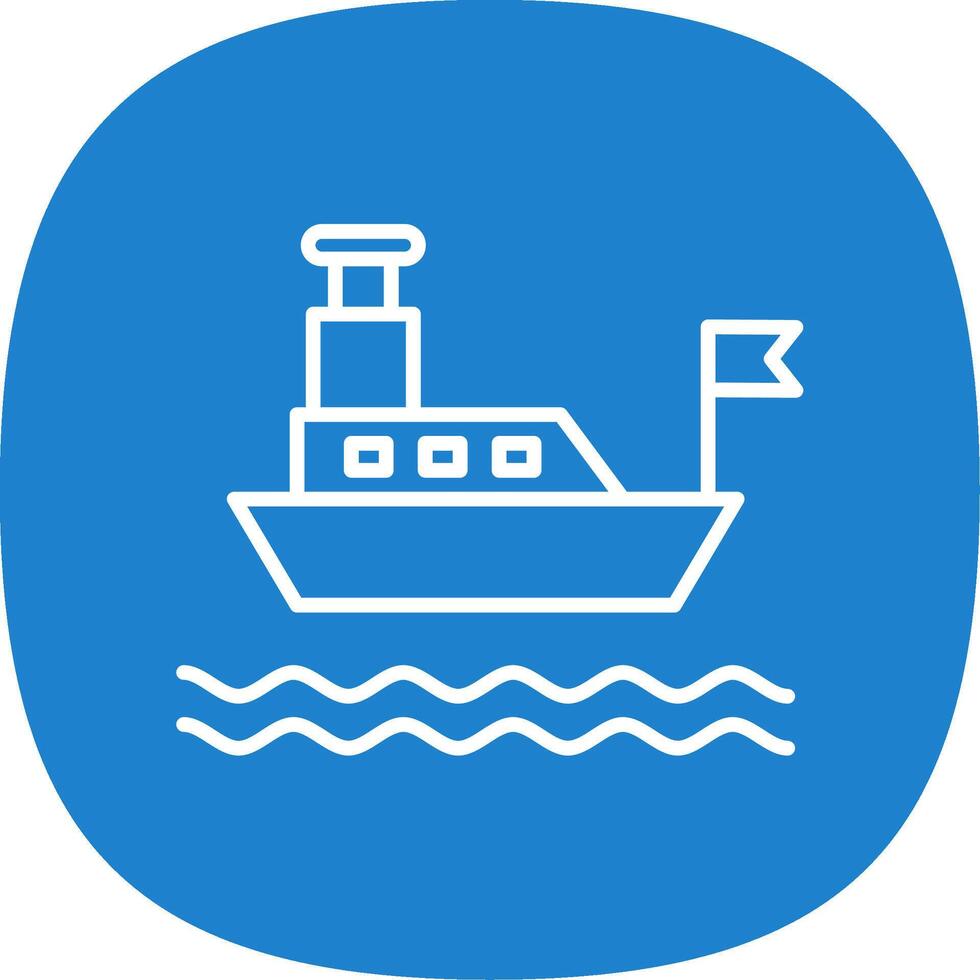 Ferry Line Curve Icon Design vector