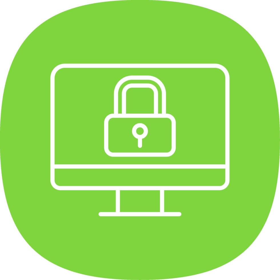 Security Line Curve Icon Design vector
