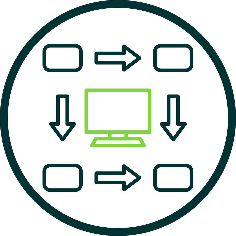 Workflow Line Circle Icon Design vector