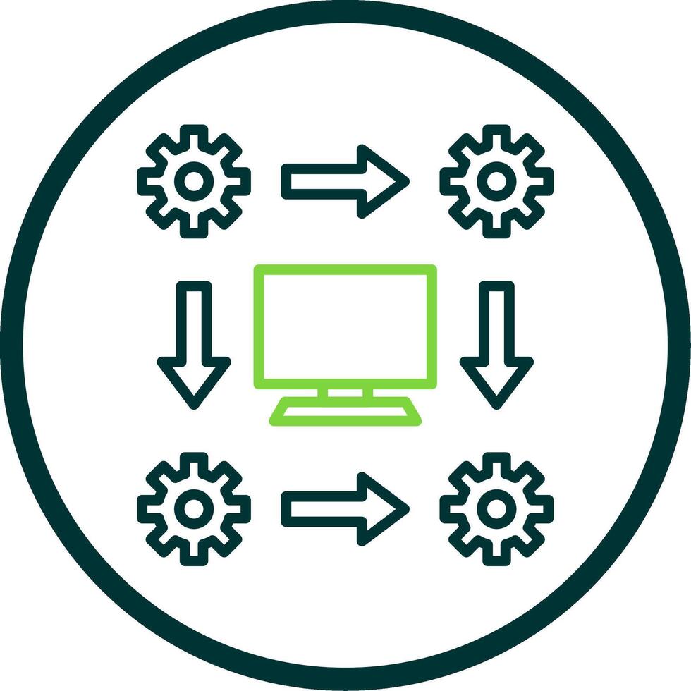 Workflow Line Circle Icon Design vector